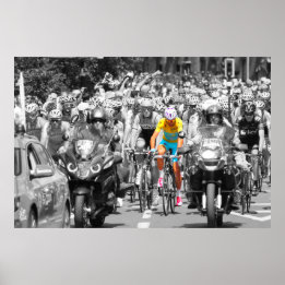 Affiche Maillot Jaune du Tour de France Peloton Course Cyc