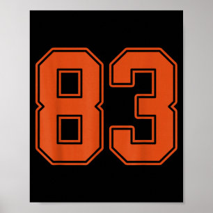 Affiche Maillot Joueur Numéro 83 Orange Brûlée Uniforme #8