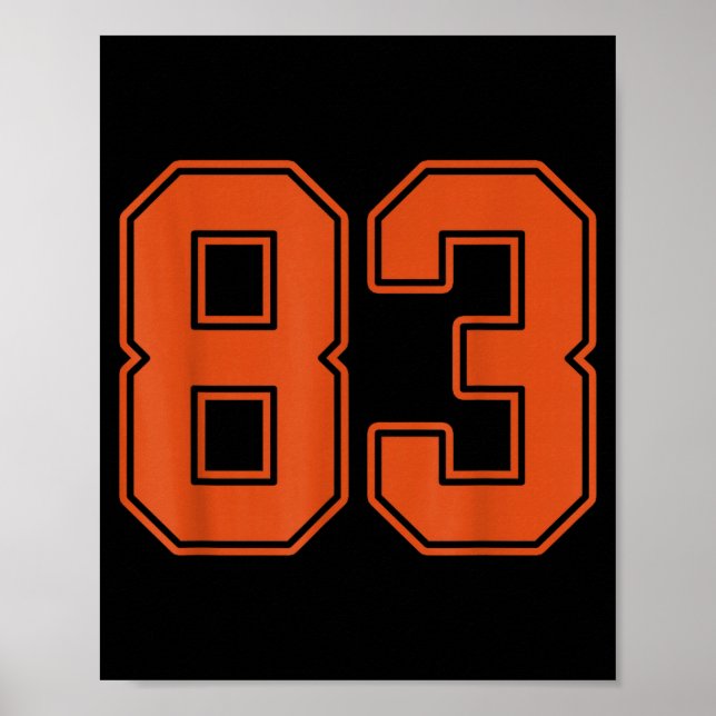 Affiche Maillot Joueur Numéro 83 Orange Brûlée Uniforme #8 (Devant)