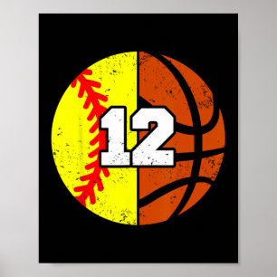 Affiche Maillot Numéro 12 Softll Sketll Anniversaire Drôle