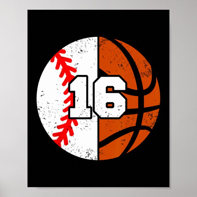 Affiche Maillot Numéro 16 Sketll Drôle 16e Anniversaire  (Devant)