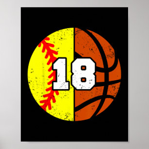 Affiche Maillot Numéro 18 Softll Sketll 18e Anniversaire D
