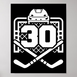 Affiche Maillot numéro 30 de hockey drôle de joueur de hoc