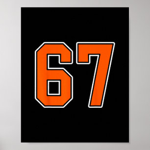 Affiche Maillot Orange Blanc Numéro 67 Joueur Uniforme #67