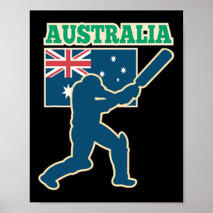 Affiche Maillot pour fans internationaux de cricket austra