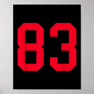 Affiche Maillot rouge et noir numéro 83 Joueur uniforme #8