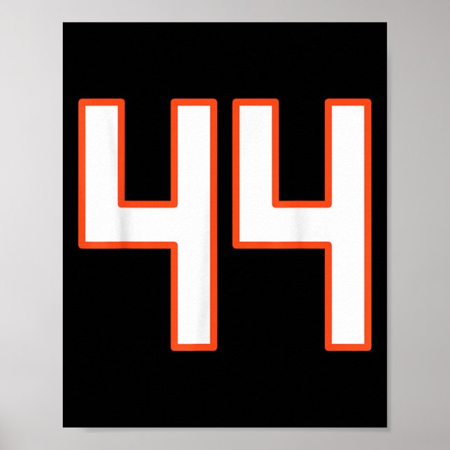 Affiche Maillot Uniforme Pla Orange Et Blanc Numéro 44 Srt (Devant)