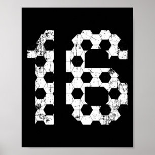 Affiche Maillot Vintage Football 16 Numéro