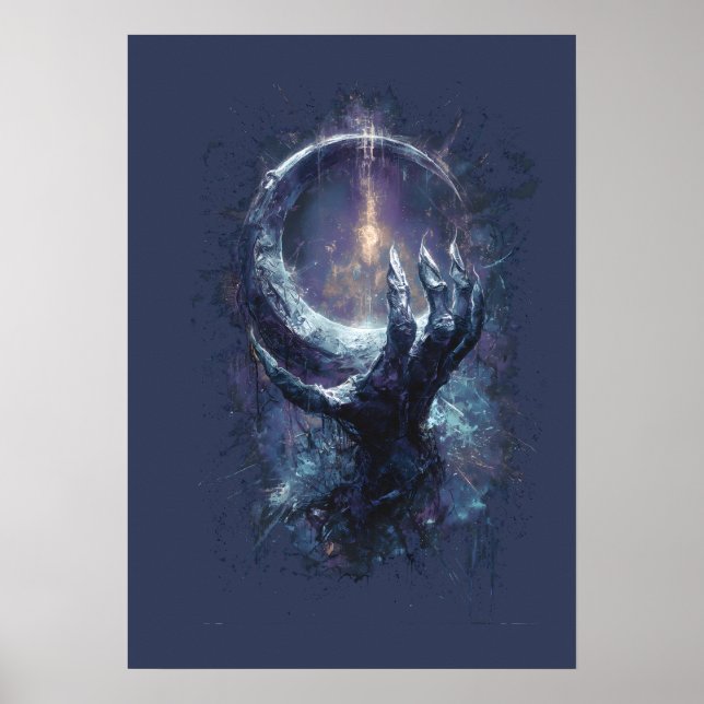 Affiche Main Cosmique Fantastique Sombre (Devant)