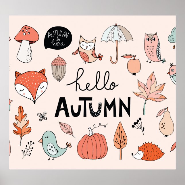 Affiche Main D'Automne Tirée, Collection Saisonnière. (Devant)