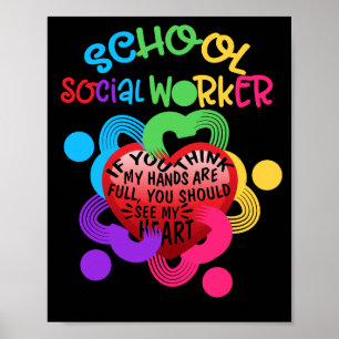 Affiche Main de coeur du travailleur social scolaire