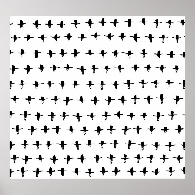 Affiche Main de croix noires dessinée géométrique (Devant)