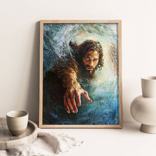 Affiche Main de Dieu, Art Chrétien, Peinture de Jésus, Jés (Créateur téléchargé)