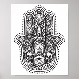 Affiche Main de Hamsa de Fatima Symbole islamique oriental