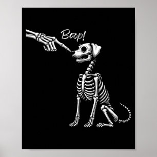 Affiche Main de squelette caressant un chien Chiot mignon