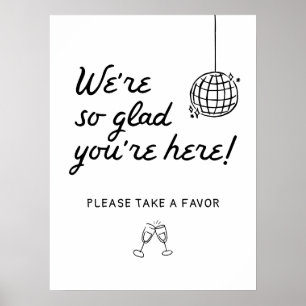 Affiche Main Drawn Nous sommes si heureux que vous êtes ic