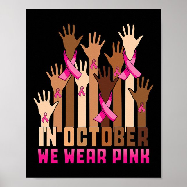 Affiche Main En Octobre Nous Portons Pink Breast Cancer Aw (Devant)