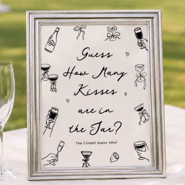 Affiche Main noire dessinée à la main Mariage : combien y  (Créateur téléchargé)