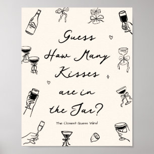 Affiche Main Noire Dessinée Mariage Devinez Combien