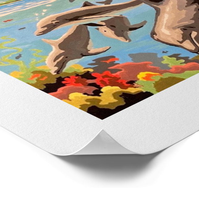 Affiche Main Painted by Number | Dolphins | (Coin)