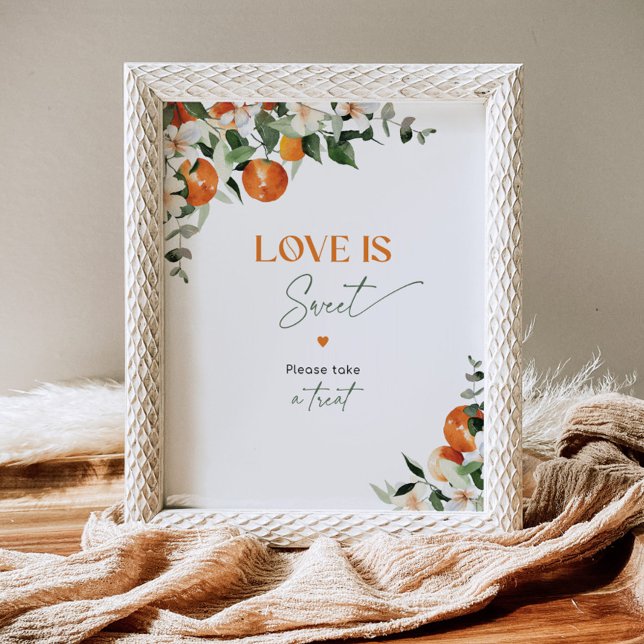 Affiche Main presser agrumes oranges L'amour est doux Post (Créateur téléchargé)