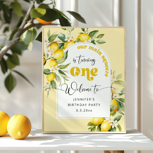 Affiche Main presser citron 1er anniversaire bienvenue