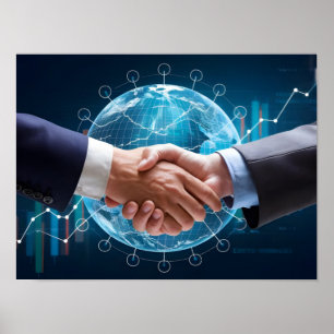 Affiche Main shake hommes d'affaires