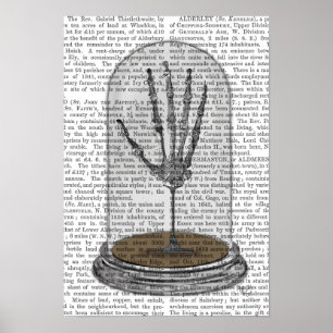 Affiche Main squelettique dans cloche en verre