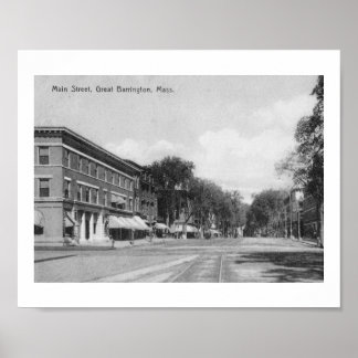 Affiche Main St, Great Barrington, Massachusetts Vintage