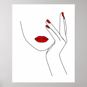 Affiche Main sur le visage de la femme art