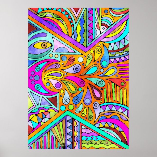 Affiche Main Tirée Par EDDArt - Blah Blah Blah 1 (Devant)