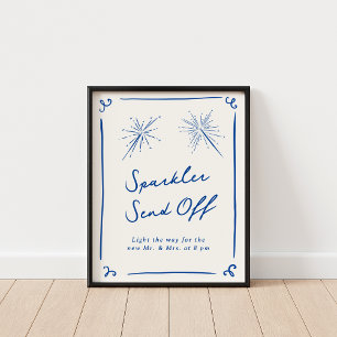Affiche Main Whimsical Drake Navy Blue Sparkler Envoyer