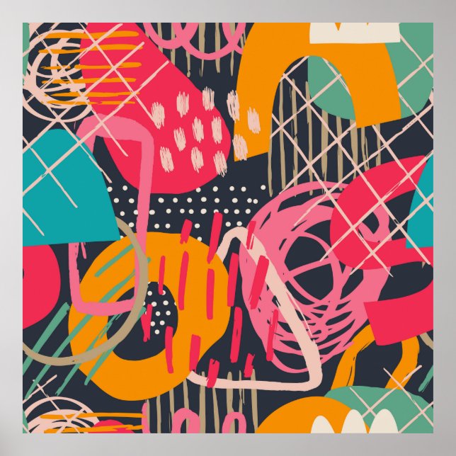 Affiche MainDessinéeGrunge Contemporain Art 2 (Devant)