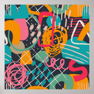 Affiche MainDessinéeGrunge Contemporain Art 3