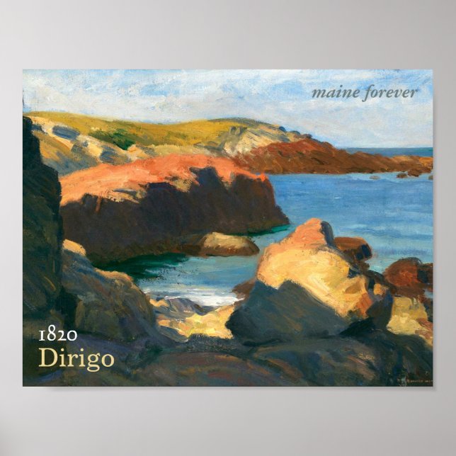 Affiche Maine Forever Bicentennial Stamp Art (Devant)