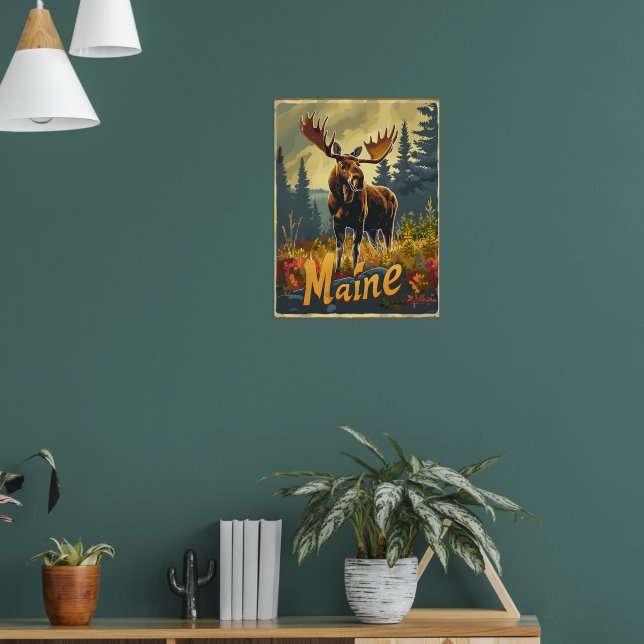 Affiche Maine Moose Vintage (Salon 1)