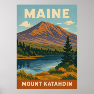 Affiche Maine Mount Katahdin V01