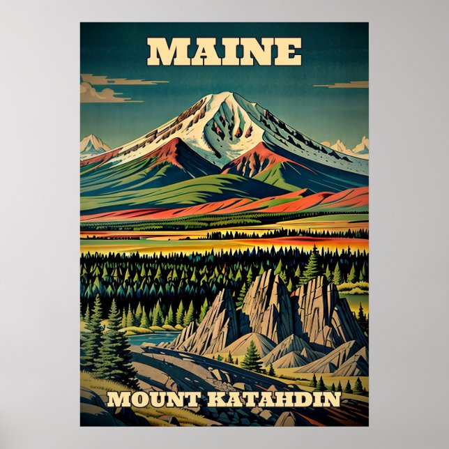 Affiche Maine Mount Katahdin V02 (Devant)