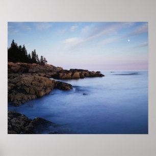 Affiche Maine, Parc national Acadia, Moonset