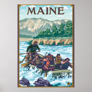 Affiche MaineRiver transportant la scène par radeau