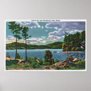Affiche MaineView de montagne de squaw et de lac Moosehead
