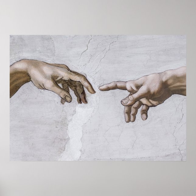 Affiche Mains de Dieu et Adam par Michel-Ange (Devant)