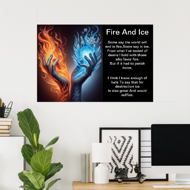 Affiche Mains de feu et de glace (Bureau à domicile)