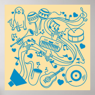 Affiche Mains de musique - conception ASL