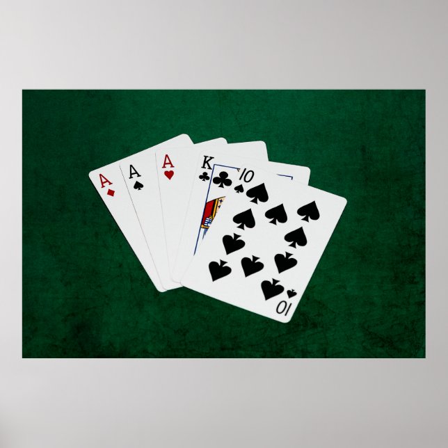 Affiche Mains De Poker - Trois D'Un Genre - Ace (Devant)