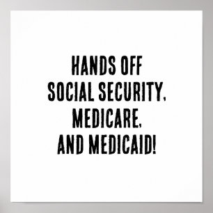 Affiche Mains de sécurité sociale, Medicare et Medicaid !