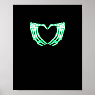 Affiche Mains de squelette, Coeur, Costume d'Halloween de