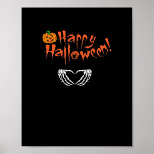 Affiche Mains éffrayantes de squelette. Joyeux Halloween.