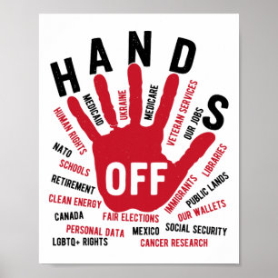 Affiche Mains hors de Medicaid Medicare Sécurité sociale T