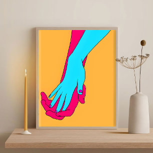 Affiche Mains minimalistes Abstraites géométriques